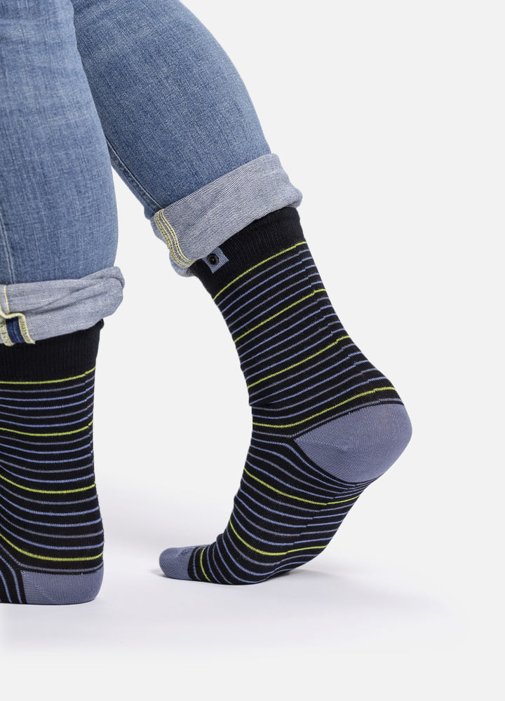 Roto bamboo socks | with elegant stripes & smart button