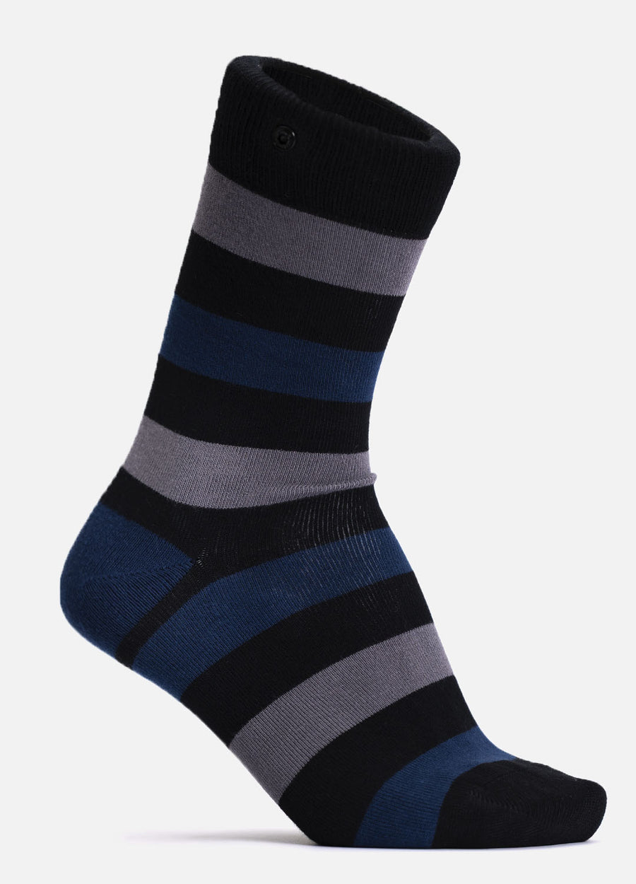 Sada men’s bamboo socks with stripes & smart button