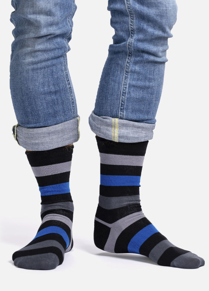 Slany | bamboo socks with stripes & button
