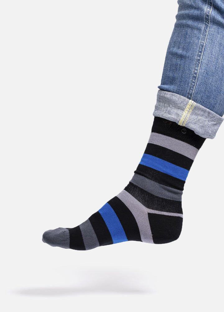 Slany | bamboo socks with stripes & button