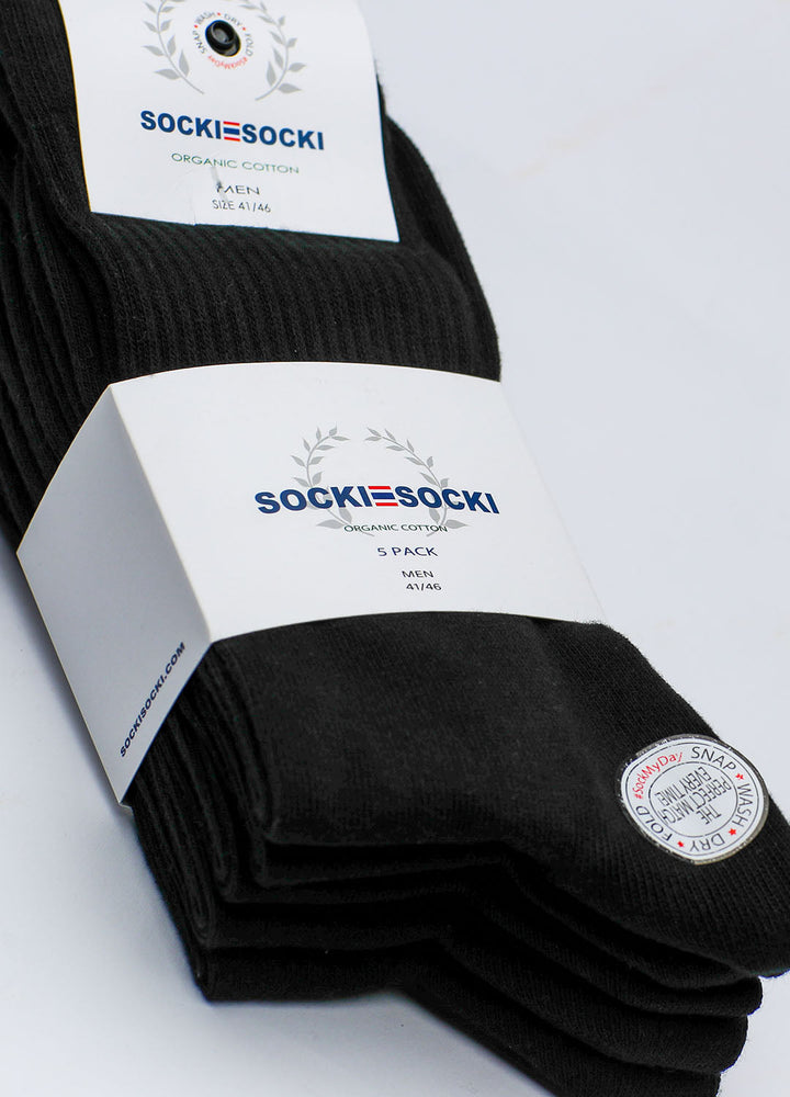 Organic black sports socks