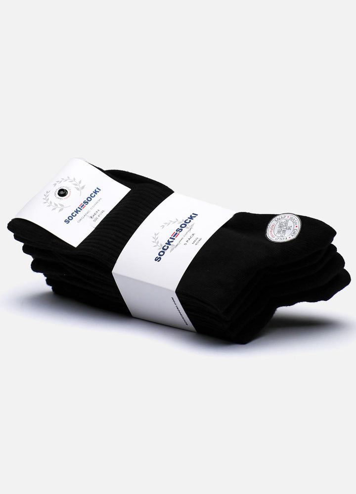 Organic black sports socks