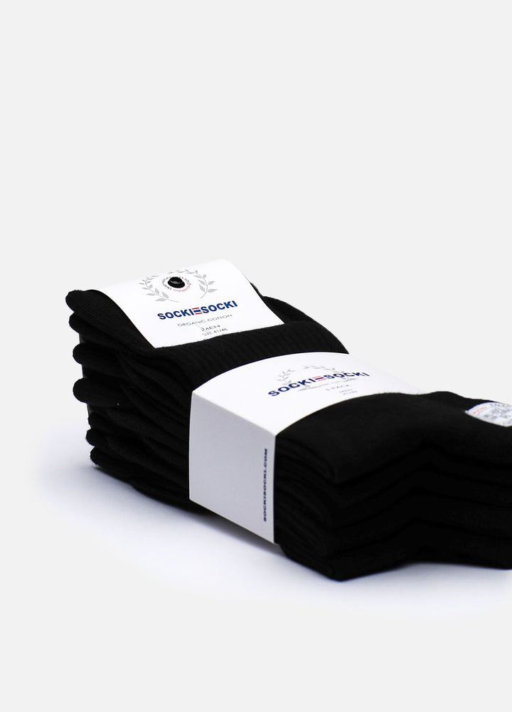 Organic black sports socks