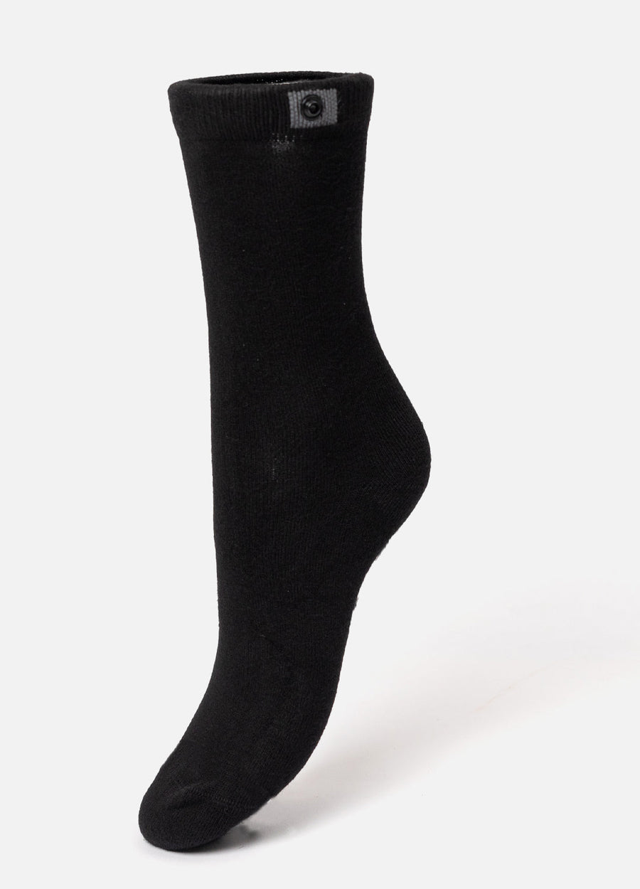 Black Bamboo Socks | Black Button | 36-41