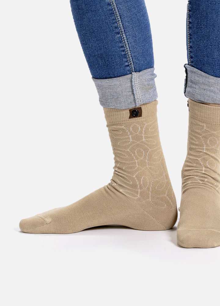 Tinble women’s organic cotton socks | Sandy patterned design
