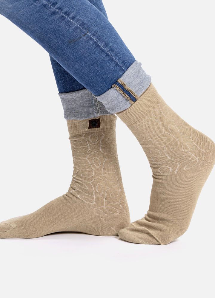 Tinble women’s organic cotton socks | Sandy patterned design