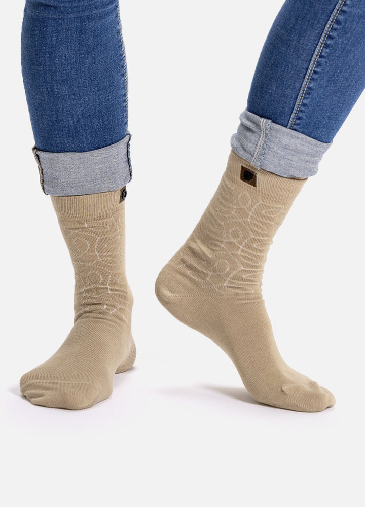 Tinble women’s organic cotton socks | Sandy patterned design