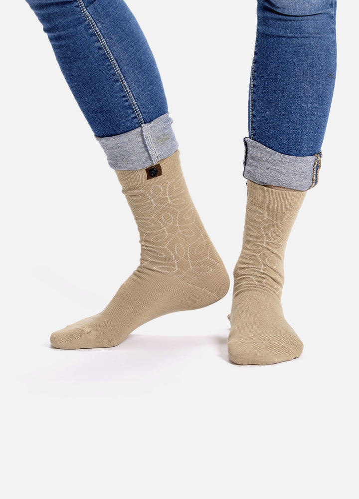 Tinble women’s organic cotton socks | Sandy patterned design