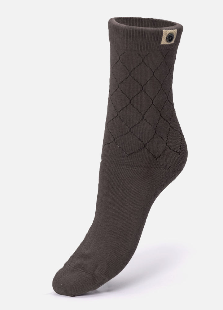 Tomo women’s organic cotton socks | Brown diamond pattern