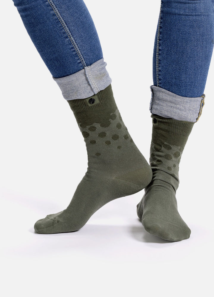 Zephrine organic cotton socks | Playful green design