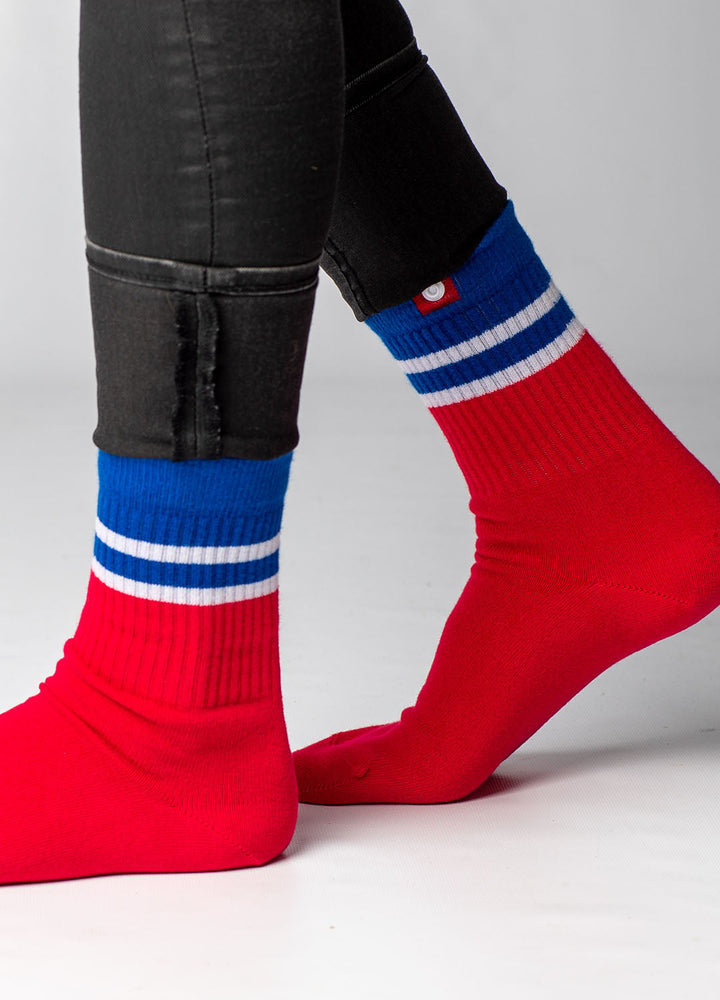 red sports socks for women
