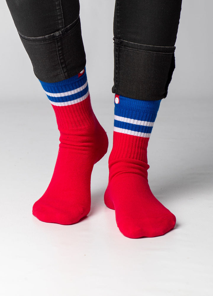 red sports socks for women