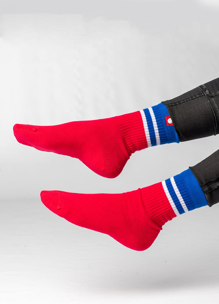 red sports socks for women